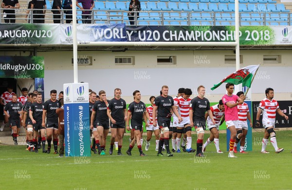 070618 -  Wales U20 v Japan U20, World Rugby U20 Championship, Pool A - The teams make their way onto the pitch at the start of the match