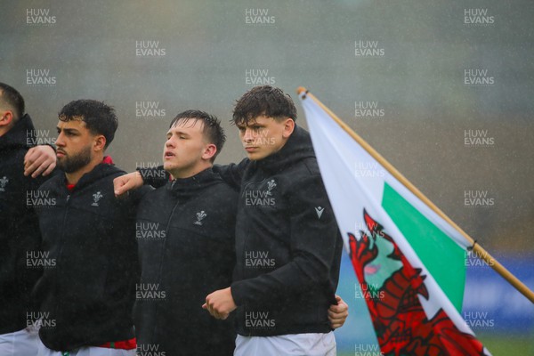 290623 - Wales v Japan - World Rugby U20 Championship - Ryan Woodman captain of Wales, stares at the crowd after singing the Welsh national anthem
