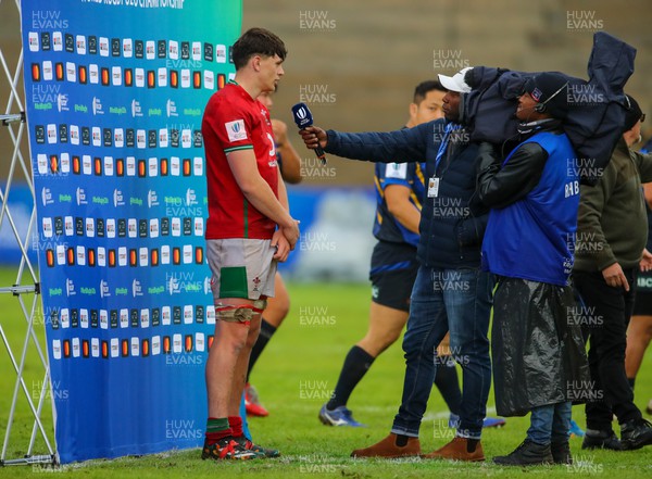 290623 - Wales v Japan - World Rugby U20 Championship - Ryan Woodman captain of Wales, the winning captain is interviewed on television after the match
