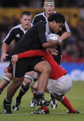 18.06.08 - Wales Under 20 v New Zealand Under 20 - Junior World Championship 2008 - New Zealand's Paea Fa'anunu is tackled by Dan Biggar 