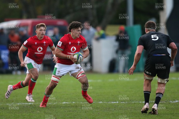 240623 - Wales v New Zealand - World Rugby U20 Championship - Seb Driscoll of Wales on the attack