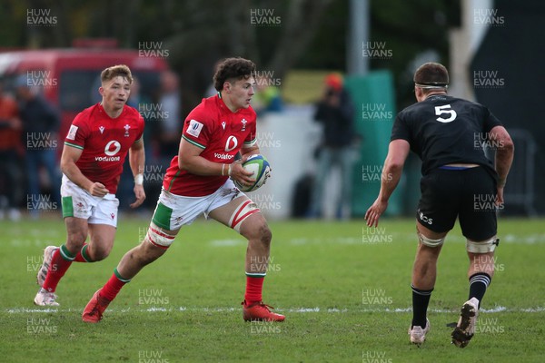 240623 - Wales v New Zealand - World Rugby U20 Championship - Seb Driscoll of Wales on the attack