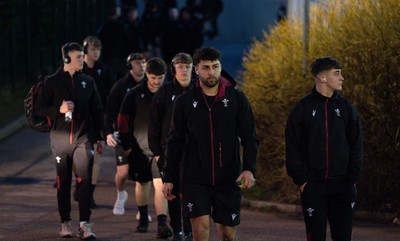 020224 - Wales v Scotland, U20 6 Nations 2024 - The Wales team arrive at Stadium CSM ahead of the match