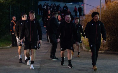 020224 - Wales v Scotland, U20 6 Nations 2024 - The Wales team arrive at Stadium CSM ahead of the match