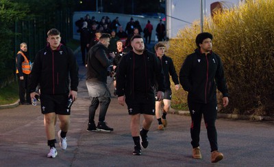 020224 - Wales v Scotland, U20 6 Nations 2024 - The Wales team arrive at Stadium CSM ahead of the match