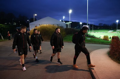 020224 - Wales v Scotland, U20 6 Nations 2024 - The Wales team arrive at Stadium CSM ahead of the match