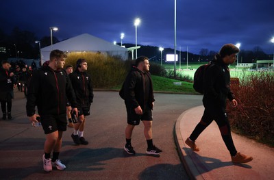 020224 - Wales v Scotland, U20 6 Nations 2024 - The Wales team arrive at Stadium CSM ahead of the match