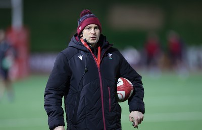 020224 - Wales v Scotland, U20 6 Nations 2024 - Wales U20 head coach Richard Whiffin during warm up