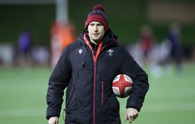 020224 - Wales v Scotland, U20 6 Nations 2024 - Wales U20 head coach Richard Whiffin during warm up