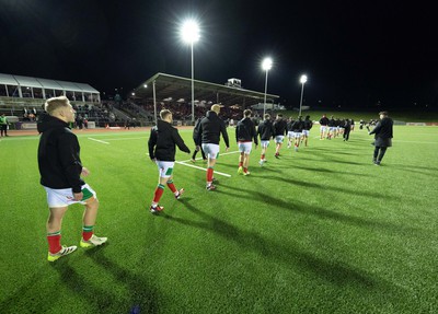 020224 - Wales v Scotland, U20 6 Nations 2024 - The Wales team take to the pitch