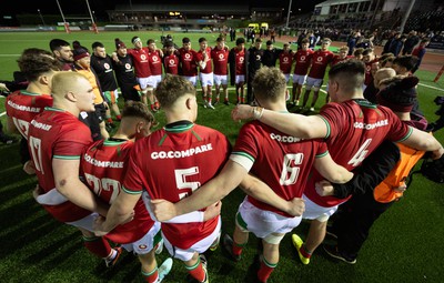 020224 - Wales v Scotland, U20 6 Nations 2024 - Wales players celebrate at the end of the match