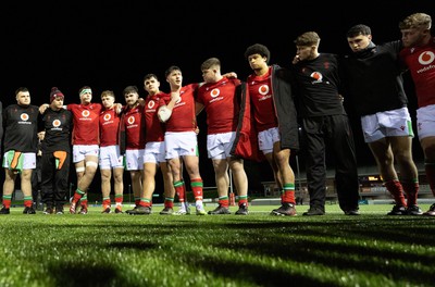 020224 - Wales v Scotland, U20 6 Nations 2024 - Wales players celebrate at the end of the match