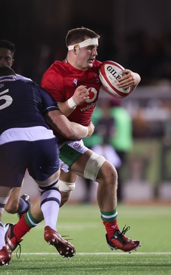 020224 - Wales v Scotland, U20 6 Nations 2024 - Morgan Morse of Wales charges forward