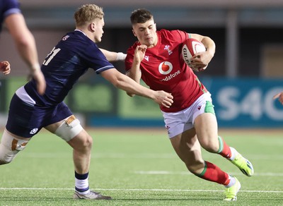 020224 - Wales v Scotland, U20 6 Nations 2024 - Harry Rees-Weldon of Wales