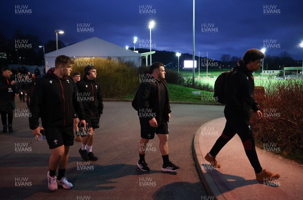 020224 - Wales v Scotland, U20 6 Nations 2024 - The Wales team arrive at Stadium CSM ahead of the match