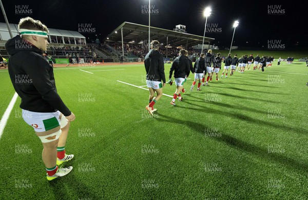 020224 - Wales v Scotland, U20 6 Nations 2024 - The Wales team take to the pitch