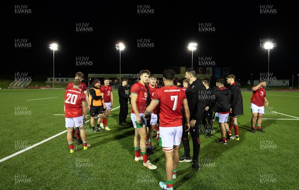 020224 - Wales v Scotland, U20 6 Nations 2024 - Wales players celebrate at the end of the match