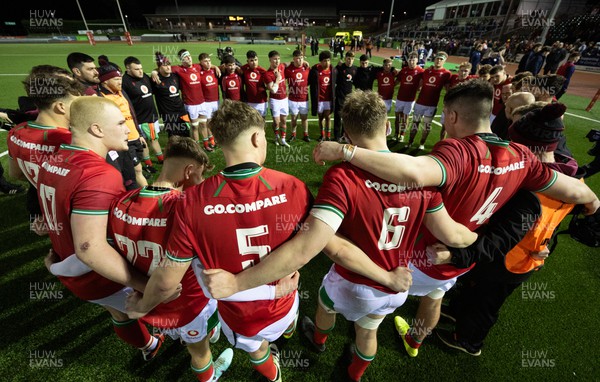 020224 - Wales v Scotland, U20 6 Nations 2024 - Wales players celebrate at the end of the match