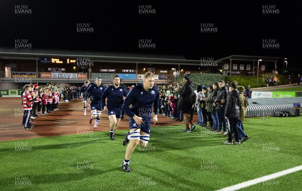 020224 - Wales v Scotland, U20 6 Nations 2024 - Scotland run out at the start of the match