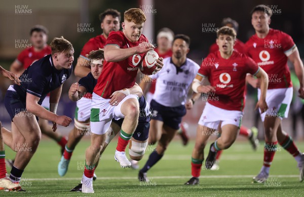 020224 - Wales v Scotland, U20 6 Nations 2024 -Walker Price of Wales charges forward