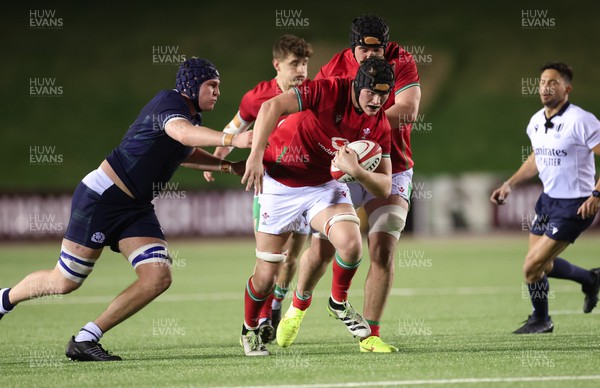 020224 - Wales v Scotland, U20 6 Nations 2024 - Nick Thomas of Wales charges forward