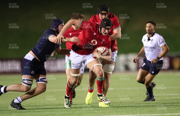 020224 - Wales v Scotland, U20 6 Nations 2024 - Nick Thomas of Wales charges forward