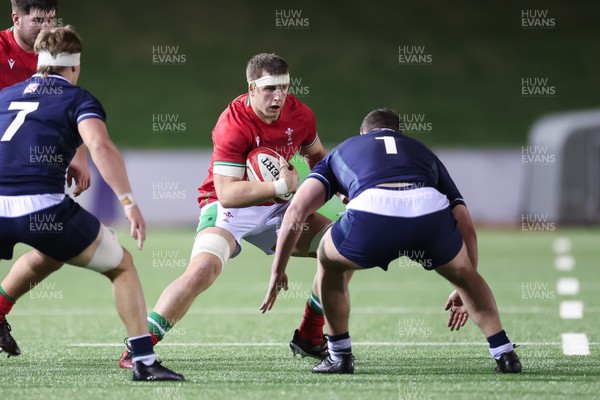 020224 - Wales v Scotland, U20 6 Nations 2024 - Morgan Morse of Wales charges forward