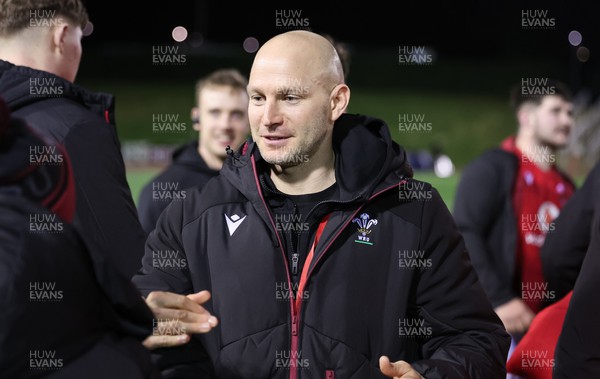 020224 - Wales v Scotland, U20 6 Nations 2024 -Wales U20 head coach Richard Whiffin at the end of the match