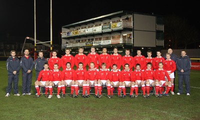 08.02.08.. Wales U20 v Scotland U20, Newport. The Wales U20 team 
