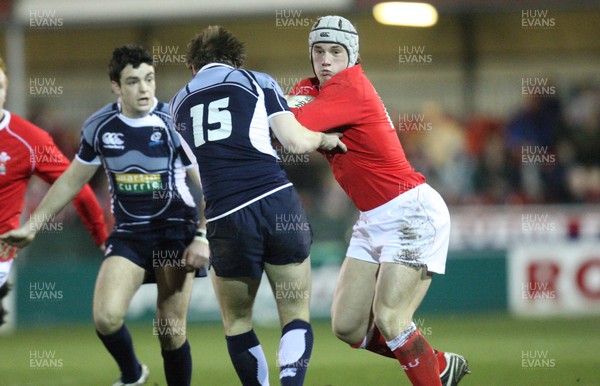 08.02.08 ... Wales U20 v Scotland U20, Newport -  Wales' Rhys Williams takes Scotlands' Murray Allen 