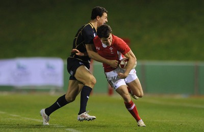 100212 - Wales Under 20 v Scotland Under 20 - Under 20 Six Nations -Luke Morgan of Wales is tackled by Jamie Farndale of Scotland