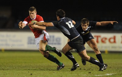 12.02.10 - Wales Under 20 v Scotland Under 20 - Under 20 Six Nations - Scott Williams of Wales tries to find a way through. 