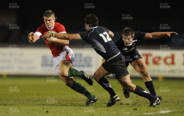 12.02.10 - Wales Under 20 v Scotland Under 20 - Under 20 Six Nations - Scott Williams of Wales tries to find a way through. 