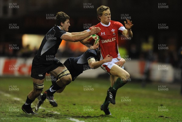 12.02.10 - Wales Under 20 v Scotland Under 20 - Under 20 Six Nations - Owen Williams of Wales is stopped by the Scottish defence. 