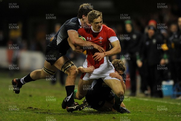 12.02.10 - Wales Under 20 v Scotland Under 20 - Under 20 Six Nations - Owen Williams of Wales is stopped by the Scottish defence. 