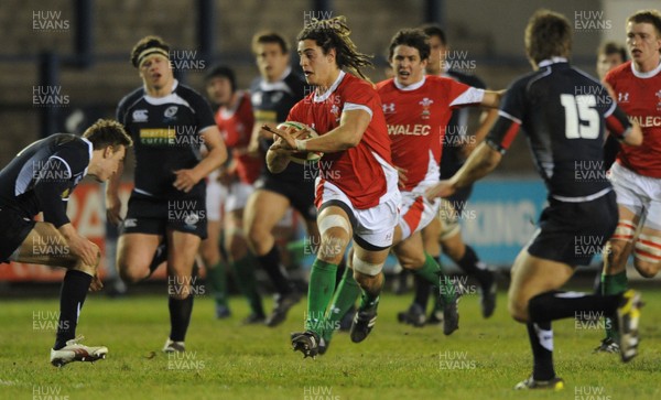 12.02.10 - Wales Under 20 v Scotland Under 20 - Under 20 Six Nations - Josh Navidi of Wales gets through the Scottish defence. 