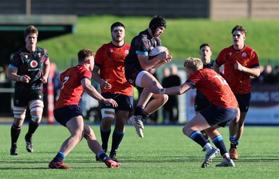 121225 - Wales U20 v Scotland U20, International Friendly - Rhys Cummings of Wales takes the ball