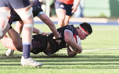 121225 - Wales U20 v Scotland U20, International Friendly - Tom Howe of Wales powers over to score try