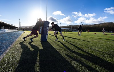 121225 - Wales U20 v Scotland U20, International Friendly - The Wales team warm up at the start of the match