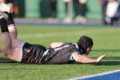 121225 - Wales U20 v Scotland U20, International Friendly - Rhys Cummings of Wales scores his second try