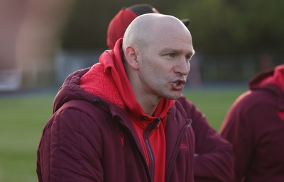 121225 - Wales U20 v Scotland U20, International Friendly - Wales U20 head coach Richard Whiffin speaks to his team at the end of the match