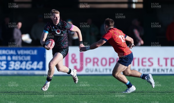 121225 - Wales U20 v Scotland U20, International Friendly - Lewis Edwards of Wales takes on Henry Kesterton of Scotland