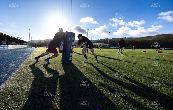 121225 - Wales U20 v Scotland U20, International Friendly - The Wales team warm up at the start of the match