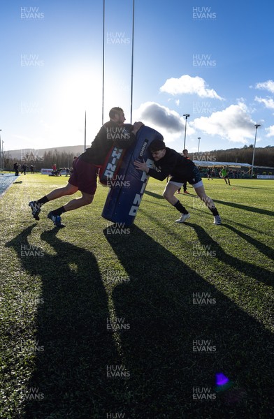 121225 - Wales U20 v Scotland U20, International Friendly - The Wales team warm up at the start of the match