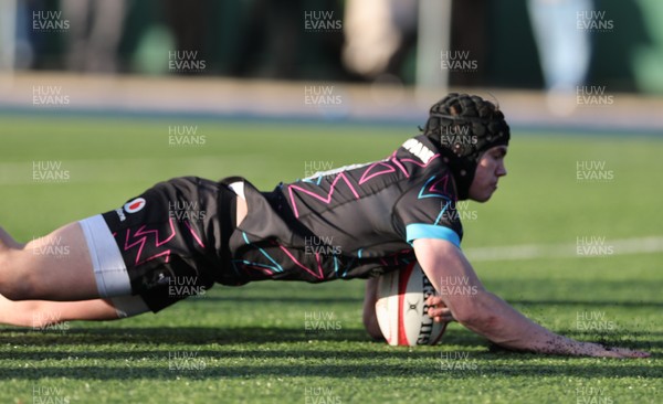 121225 - Wales U20 v Scotland U20, International Friendly - Rhys Cummings of Wales scores his second try