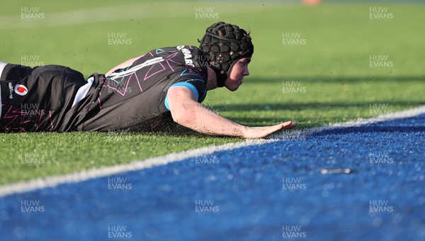 121225 - Wales U20 v Scotland U20, International Friendly - Rhys Cummings of Wales scores his second try