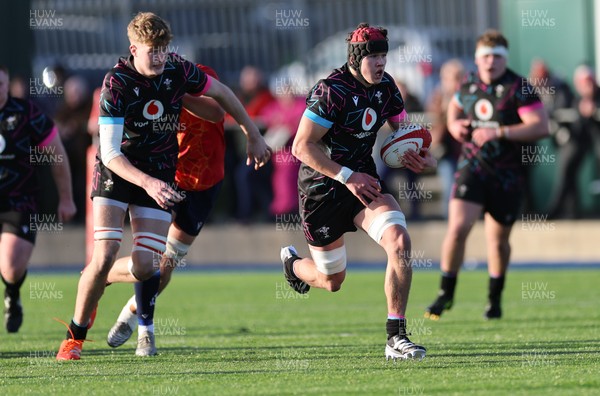 121225 - Wales U20 v Scotland U20, International Friendly - Joe Denman of Wales breaks away