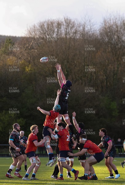 121225 - Wales U20 v Scotland U20, International Friendly - Tom Cottle of Wales wins line out