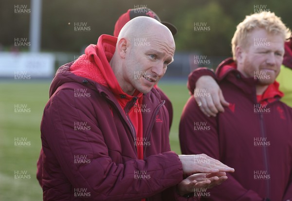 121225 - Wales U20 v Scotland U20, International Friendly - Wales U20 head coach Richard Whiffin speaks to his team at the end of the match