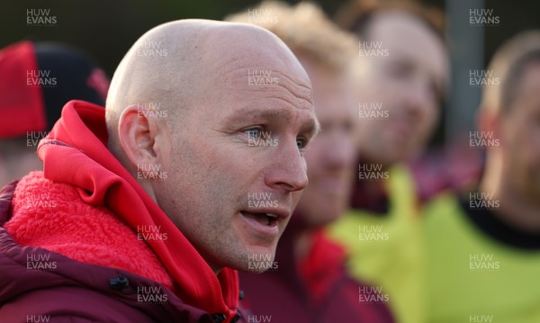 121225 - Wales U20 v Scotland U20, International Friendly - Wales U20 head coach Richard Whiffin speaks to his team at the end of the match
